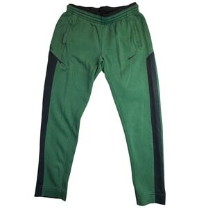 Nike Dri-FIT Womens Joggers Green‎ Black Side Stripe Sweatpants Medium (READ)